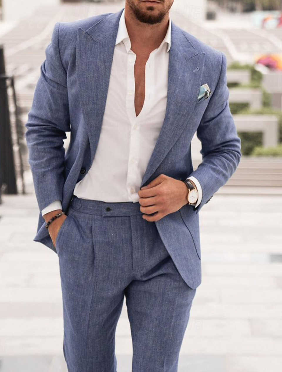 Two Pieces 2025 Handsome Designer New Fashion Groom Wedding Tuxedos Men Suits Appliques One Button Customized Peaked Lapel Pockets Bridegroom Tailor M