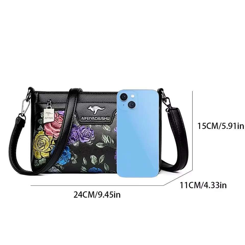 New Women s Pattern Shoulder Bag High Quality Leather Designer Crossbody Bag Elegant Women s Commuter Handbag Multi functional Fashion Bag bag