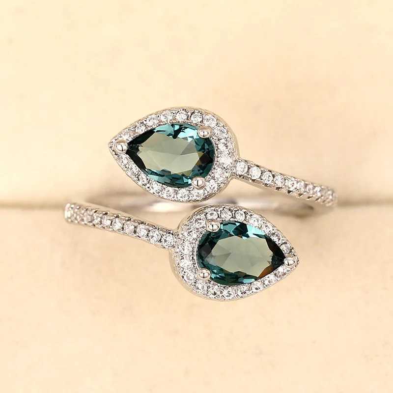 925 Sterling Silver Zirconia Adjustable Ring Women Engagement Accories Fashion Design Delicate Female Finger JewelryXJ250514
