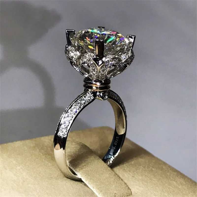 Solitaire 8mm Diamond Ring 925 sterling silver Jewelry Heart Engagement Wedding band Rings for Women Bridal Party accoryXJ250104
