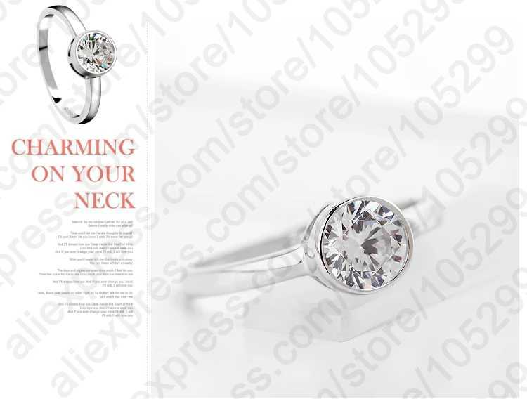 Simple Round Cubic Zirconia Jewelry Women Tren 925 Sterling Silver Rings for Female Wedding Bridal Anillos Hot SaleXJ250514