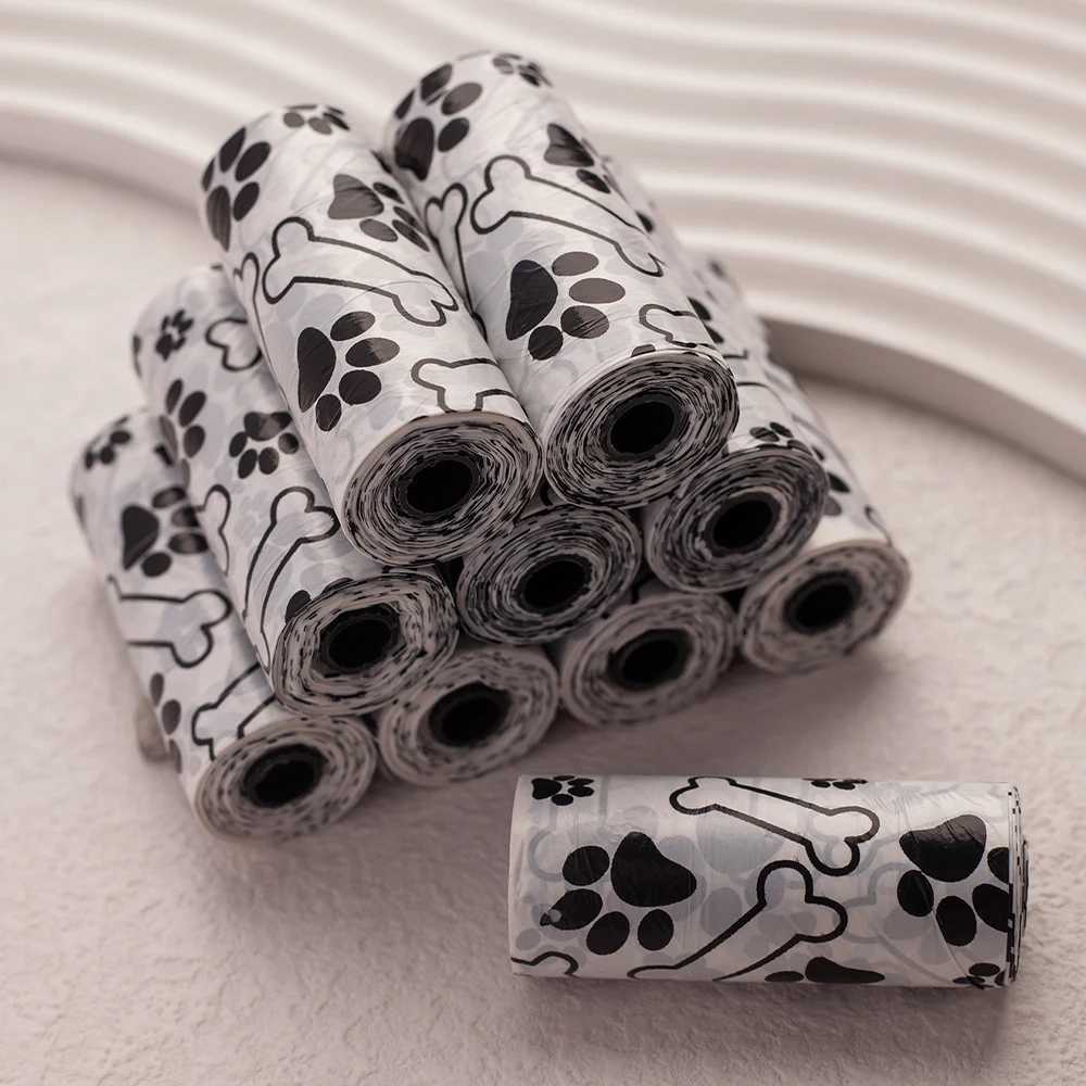 10 Rolls/Pack Printing Dog Poop Bags Leak-Proof Disposable Outdoor Clean Waste Bags for Puppy Pet Cleaning Supplies Dog ProductsXJ250104