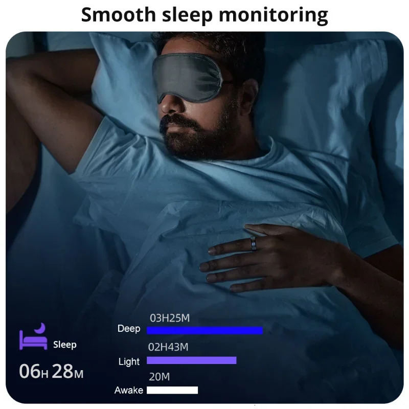 R06QRing Steps Heart Rate Pressure Blood Oxygen Saturation Sleep Distance Calories IP68 Ring Waterproof Multi-sport Mode 250103