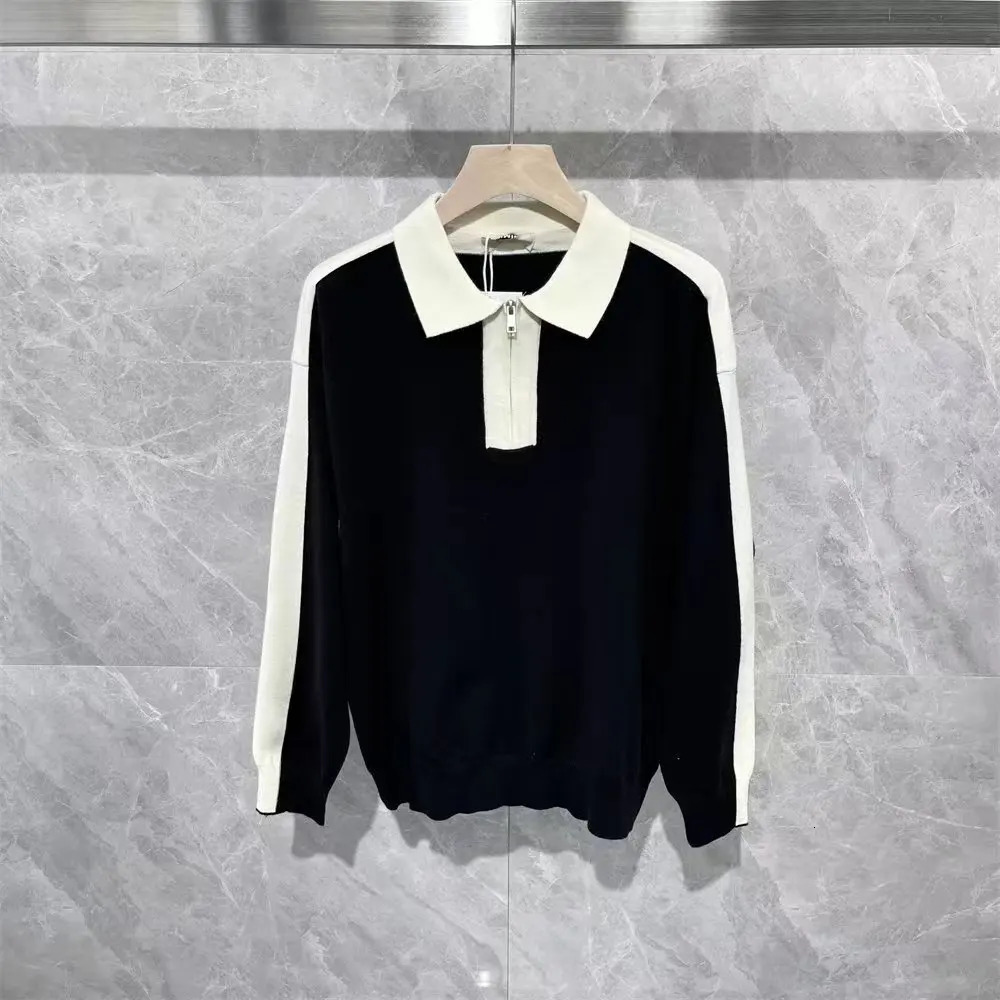 2025 Spring/Autumn Polo Shirt Mens Clothing Color Splicing Long Sleeve T-shirt UK Ultra Thin Collar Knitted Casual T-shirt Top 250103