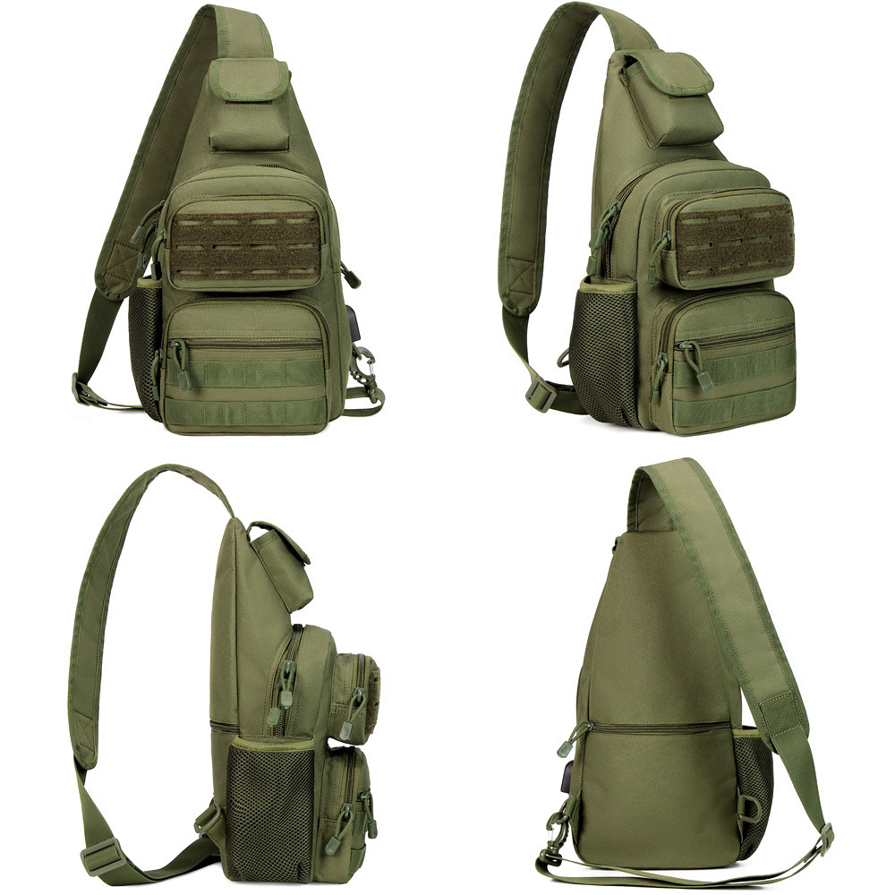 Junsheng's New Multifunctional Sports Outdoor Tactical Chest Military Camouflage Handheld Shoulder Crossbody Bag, Cycling Travel