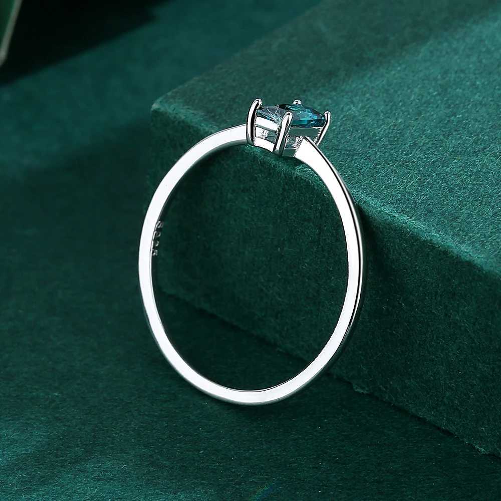 2022 NEW Classic Paraiba Rectangular Emerald Original S925 Sterling Silver Rings For Women Sphire Diamond Engagement JewelryXJ250104