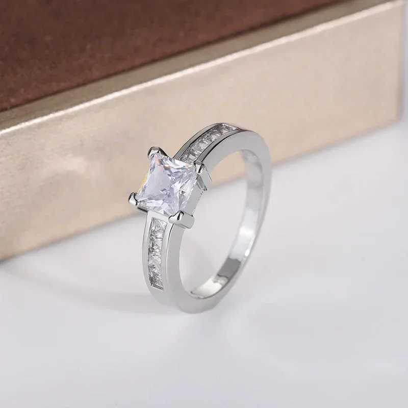 925 Sterling Silver Double Row Zircon Micro Inlaid Style Wedding Diamond Ring Set Zircon Ring For Couple RingXJ250514