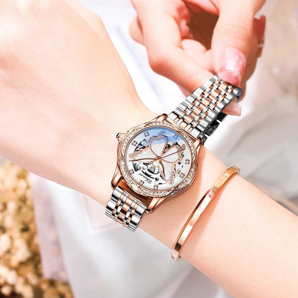 CHENXI New Womens Automatic Luxury Dr Leather Waterproof Womens Wrist Mechanical Quartz Watch W250104