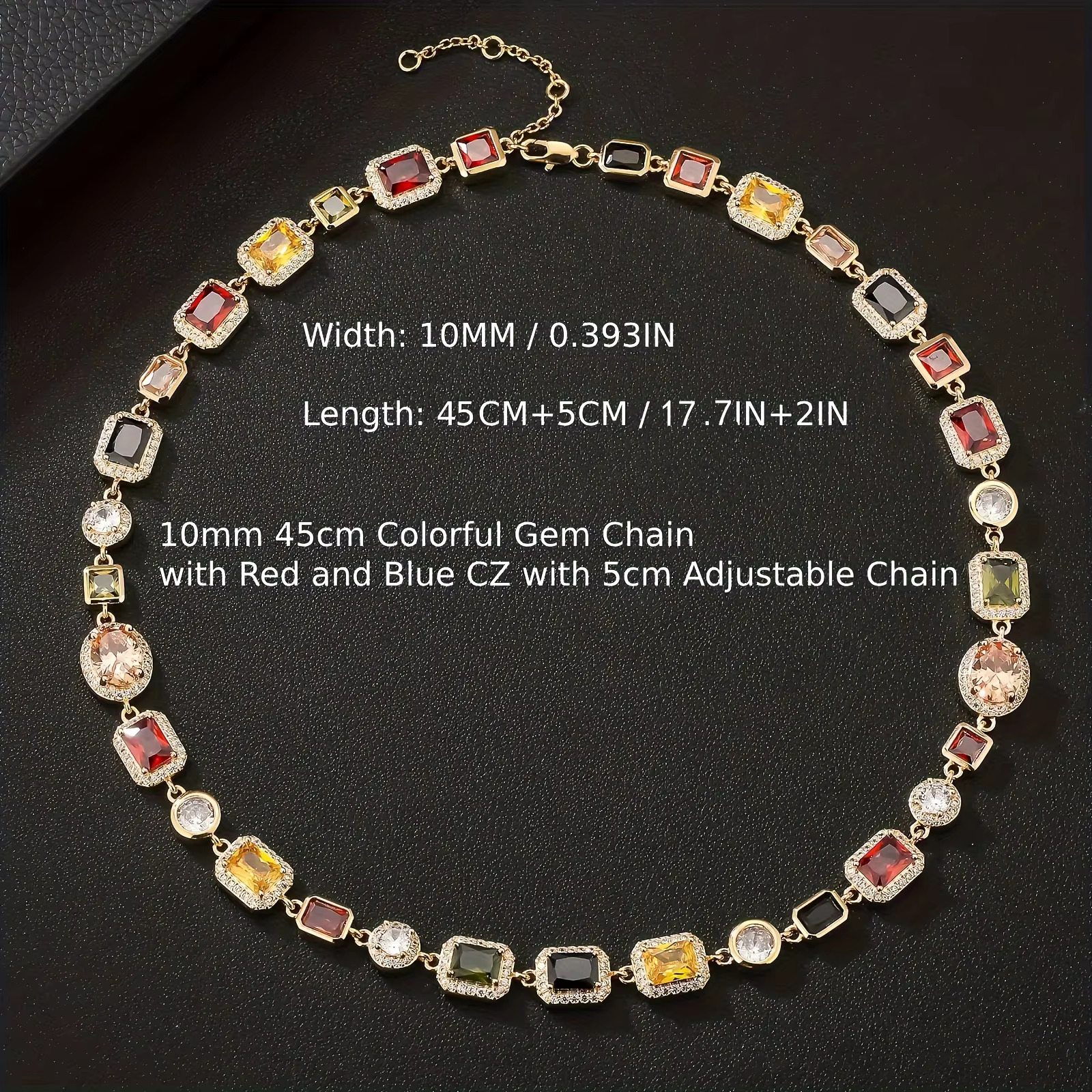 multi light color gemstone beaded necklace rainbow motley choker women jewelry moissanite tennis gold colorful gem stone men chain gift