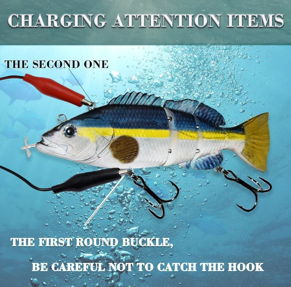 13CM Fishing Bait Electric Auto Swimming Luress 4-Segment Wobblers For Outdoor Sport Swimbait Fishing Lure USB Rechargeable 241231