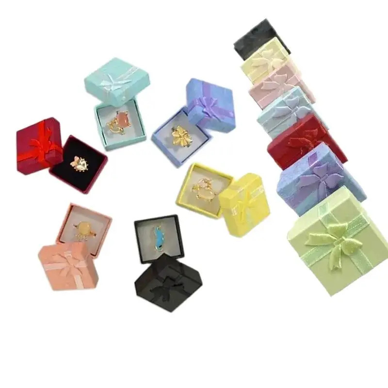 12pcs Ring Storage Box Earring Gift High Quality Paper Jewelry Packaging Container Small Display 241225