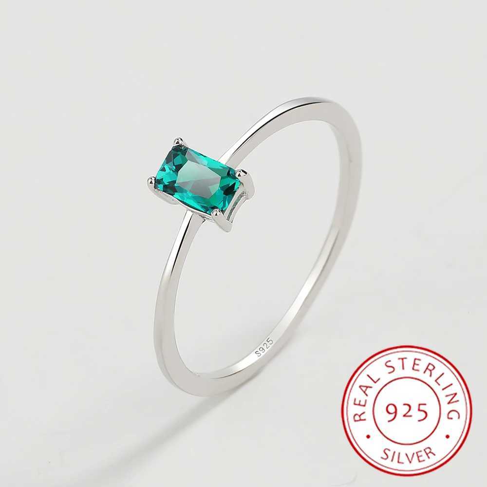 2022 NEW Classic Paraiba Rectangular Emerald Original S925 Sterling Silver Rings For Women Sphire Diamond Engagement JewelryXJ250104