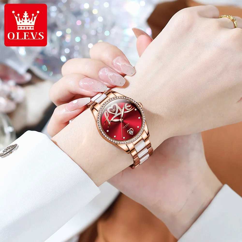 OLEVS 6686 Womens Original Dial Mechanical Wrist Waterproof Luminous Automatic Date Womens Reloj W250104