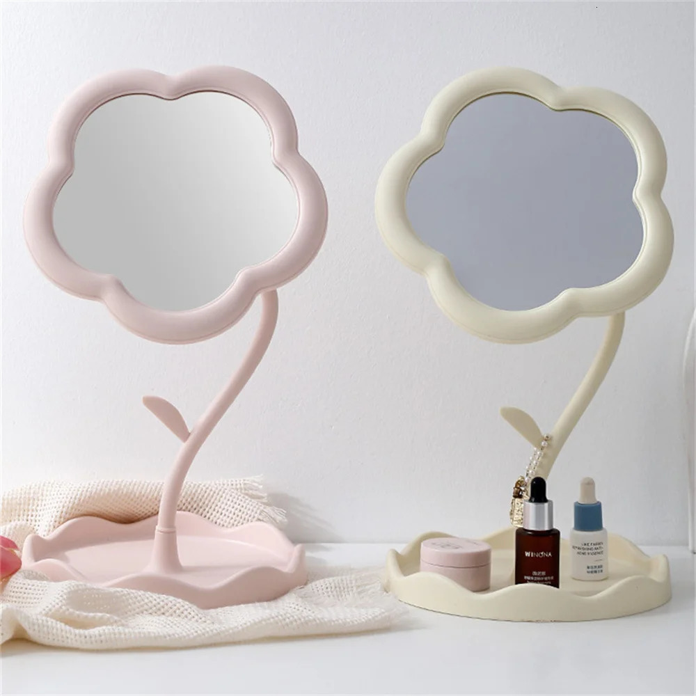 Desktop Sunflower Style Makeup Mirror For Girls Dressing Hanging Jewelry Beauty Mirror For Bedroom Dormitory Dressing Mirror 250103