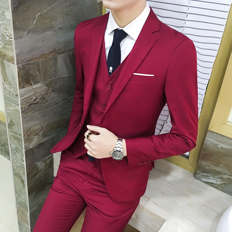 M14Korean style suits for men three piece suits slim fit professional business suits for college students
