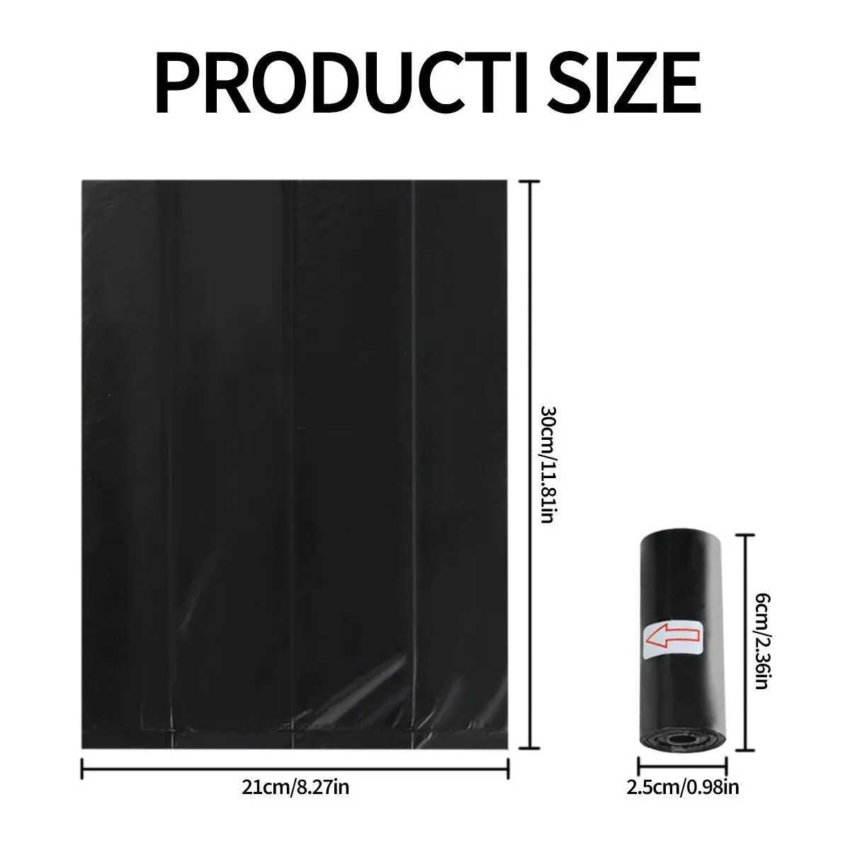 Pets Poo Bags Rolls Strong Thick Leakproof Disposable Waste Bin Bags Perfect For Dogs Cats Puppies Walking Road Black ColorXJ250104
