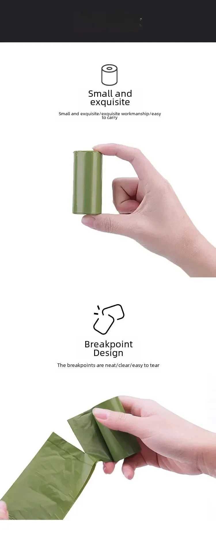 EPI Biodegradable Pet Waste Disposal Bag Cat Dog Poop Scooper Flat Mouth Style Thick Thin Regular Size Plain Top LevelXJ250104