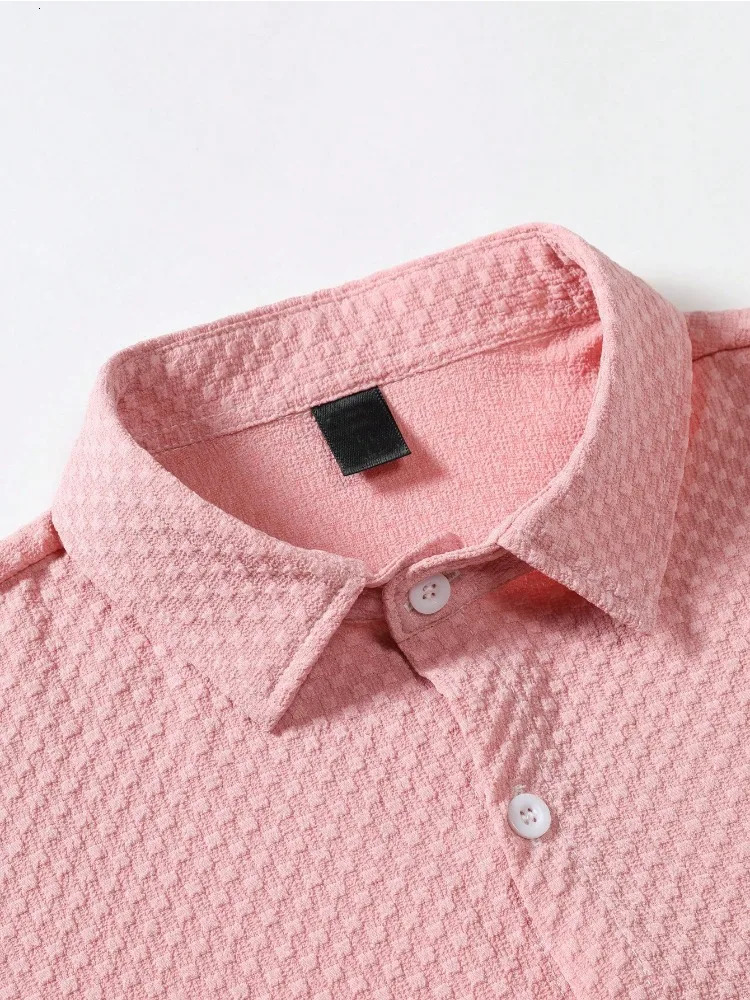 Summer Mens 2 Piece Set Short Sleeves Polo Shirt Button Down Shirts and Shorts Solid Sets for Men Casual Suits 250102