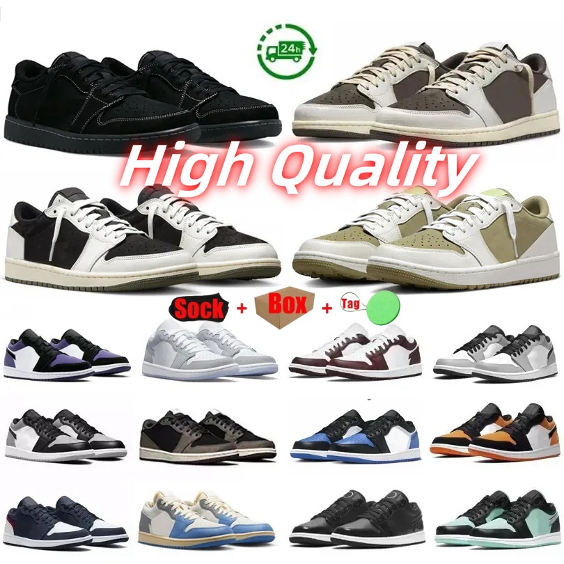 Top Quality Designer 1s Low Sneaker Olive Black Phantom Reverse Mocha Fragment Dark Mocha