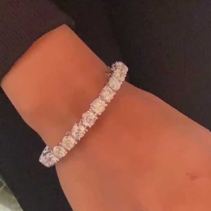 3mm Moissanite Tennis Chain 925 White Gold Plated Pass Diamond Tester VVS Tennis Bracelet