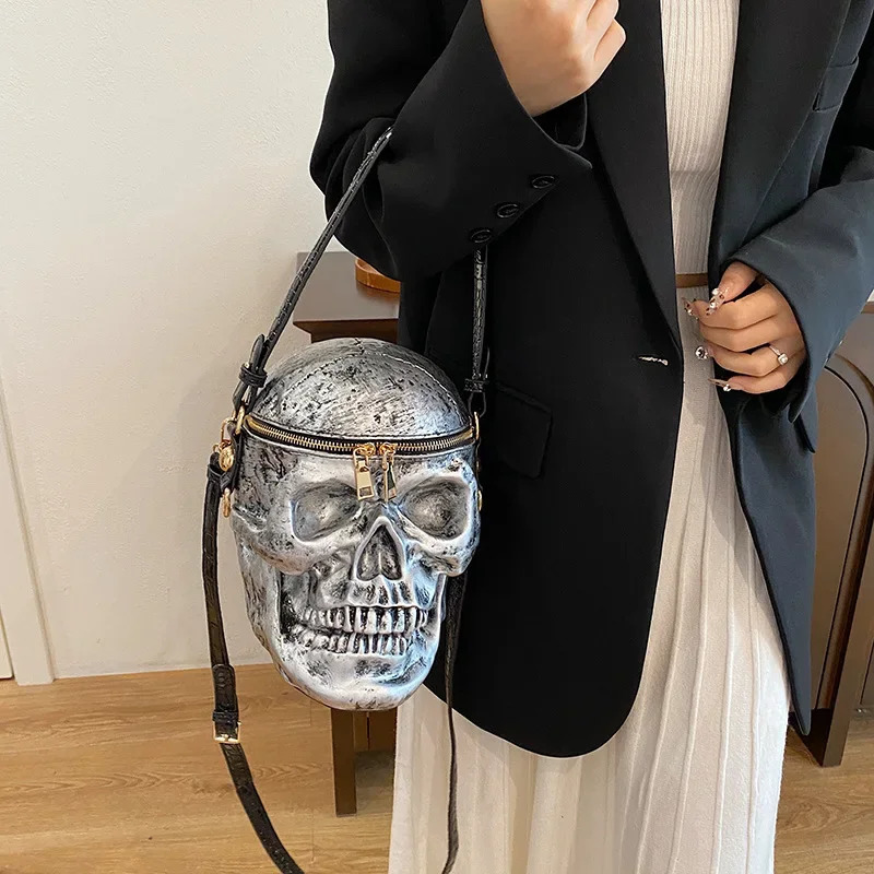 European and American Skull Funny Halloween Style Handbag Womens Shoulder Crossbody Bag 250103