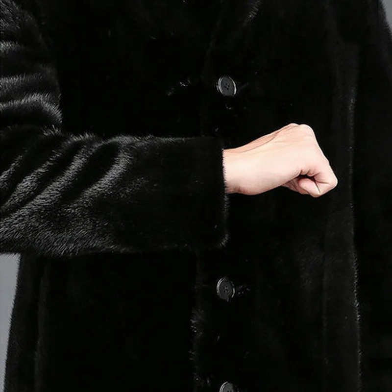 Autumn and winter mens fur coat mink European American long warm windbreaker Fur men jacket 241227