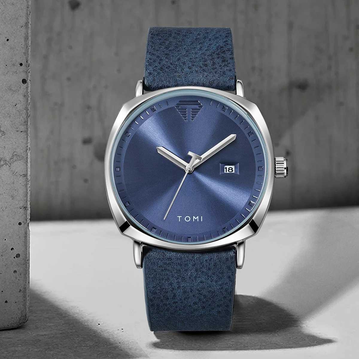 TOMI New 2PCS Luxury Business Mens Gift Box Set Simple Leisure Mens Calendar Quartz Pen Reloj Mens Holiday Gift W250104
