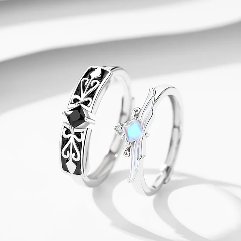 Silvology Real 925 Sterling Silver Princess Knight Couple Rings Original n Crown Birthday Ring Valentines Day Jewelry 250103