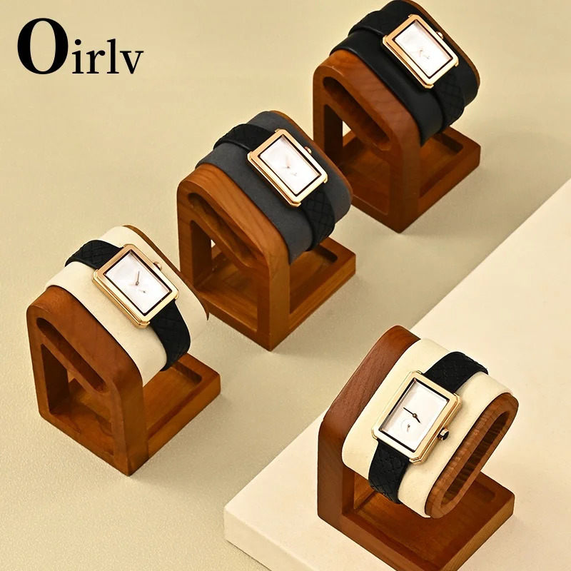 Oirlv Retro Wood Watch Bracelet Bangle Display Holder Stand Rack Retail Shop Showcase Brazaletes Jewelry Wholesale 241225