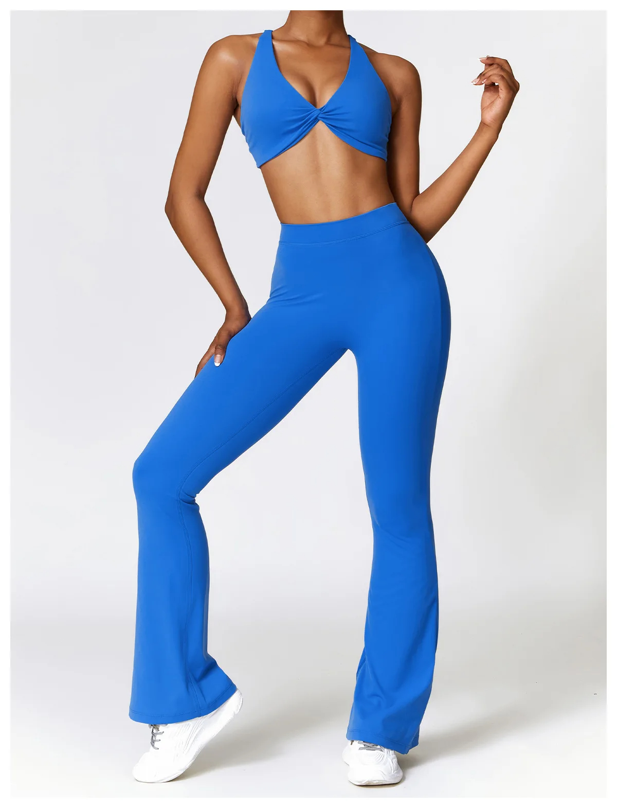 Yoga 2 Pieces Gym Set Workout Clothes For Women Seamless High Waist Leggings Sports Bra Suit