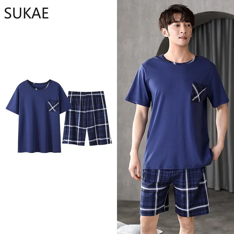 Big Size 4XL Summer Shorts for Young Men Cotton Sleepwear Raglan Leisure Pajamas Boy Fashion Loungewear Pijamas Teenager 250103