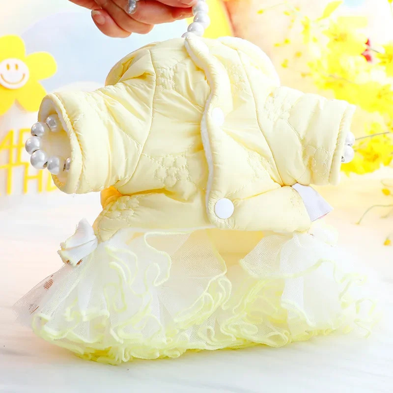 Llypop Pet Winter Clothes Princess Dog Hoodie BubbleSkirt Girl Dog Cat Winter Coat Outfit Clothes 250103