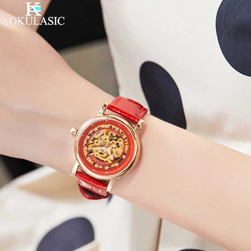 AOKULASIC New Hot Womens Automatic Machinery La Elegant Luxury High Quality Waterproof Women Relogio Feminino W250104