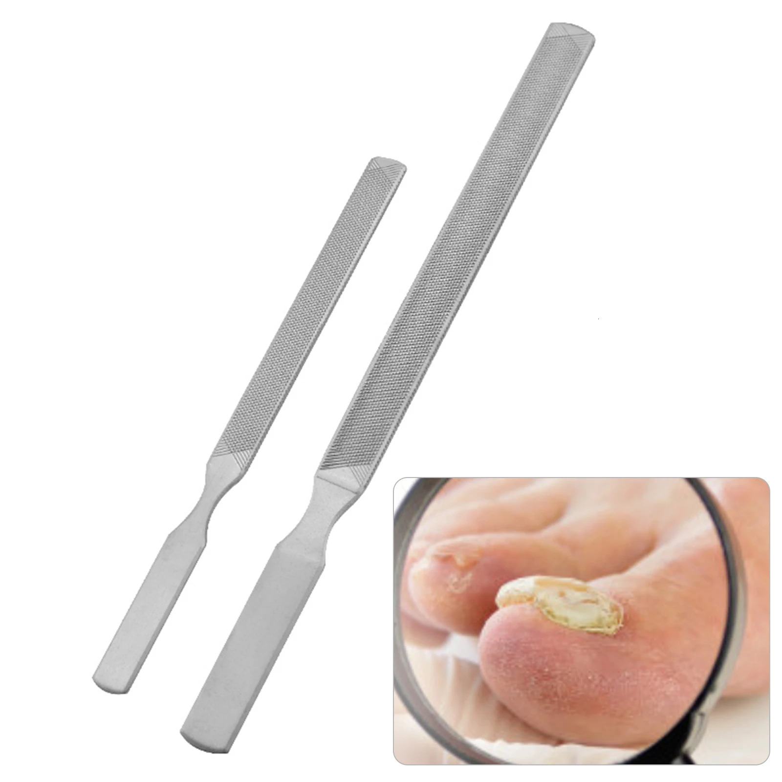 Double Sided Pedicure Metal File Stainless Steel Remover For Sanding Rod Scrub Tools 241230