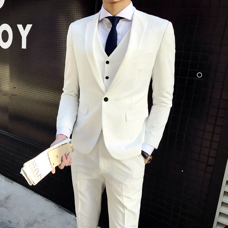 M14Korean style suits for men three piece suits slim fit professional business suits for college students