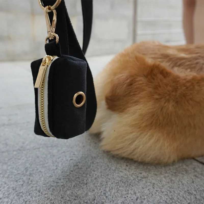 Corduroy Colorful Dog Poop Bag Holder Leash Attachment Protable Pet Waste Bag Dispenser Snack Bag for Outdoors Waiking HikingXJ250104