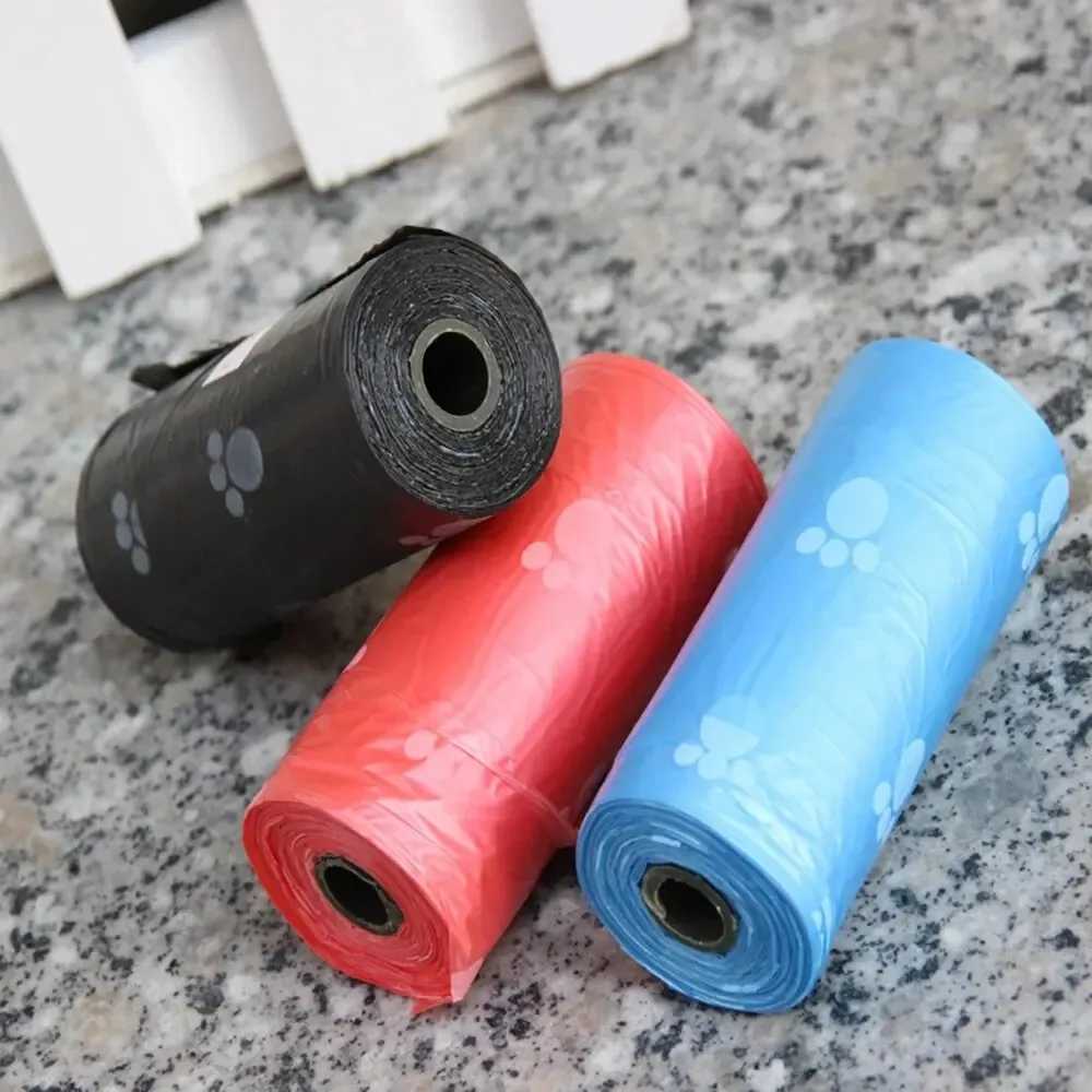 10pcs Degradable Pet Dog Waste Poop Bag With Printing Doggy Bag Degradable Pet Waste Clean Poop Bags Dog Up Clean Bag DispenserXJ250104