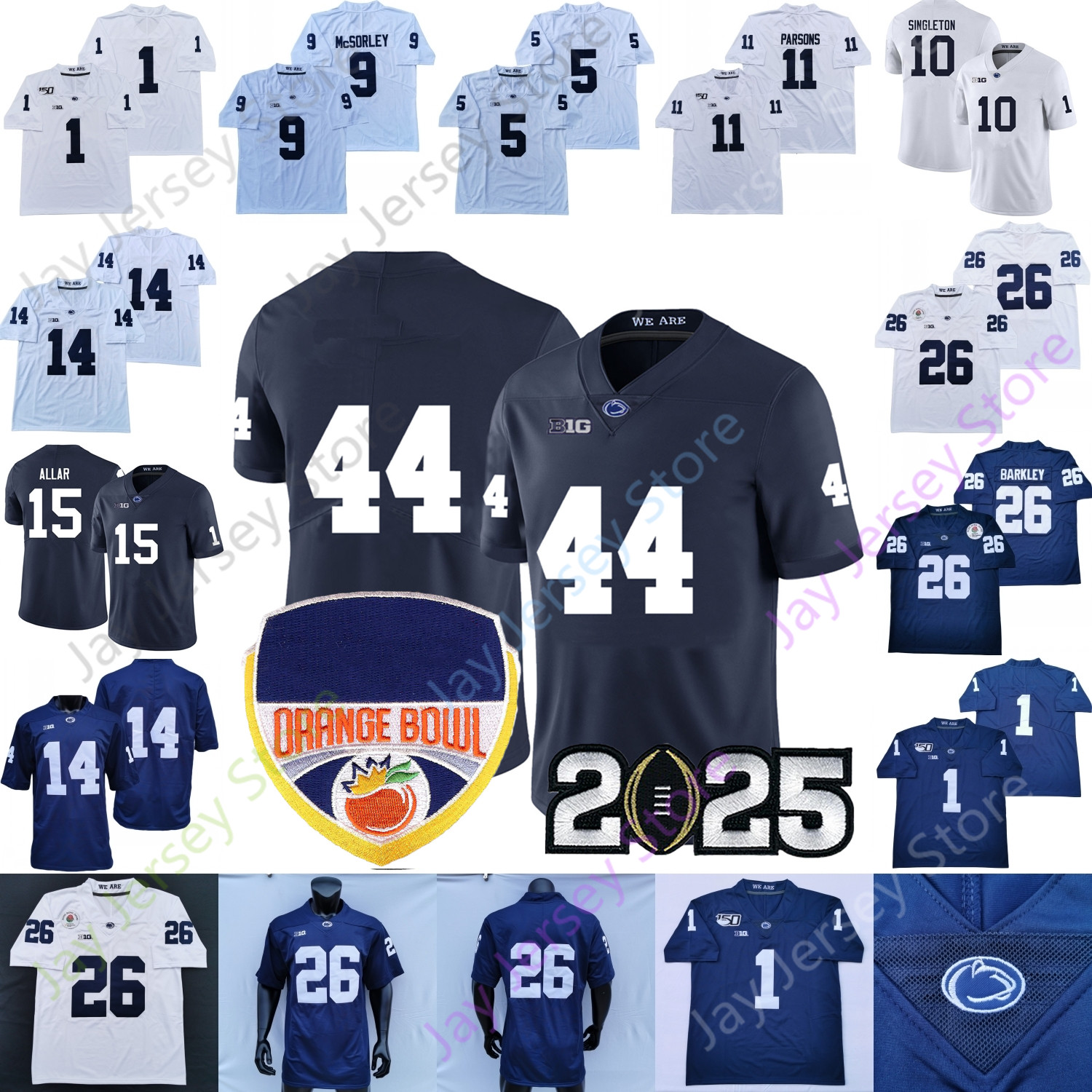 PSU Penn State Football Jersey College Drew Allar Warren Nicholas Singleton Saquon Barkley Wallace III Parsons Carter Allen McSorley Freiermuth Porter Jr.