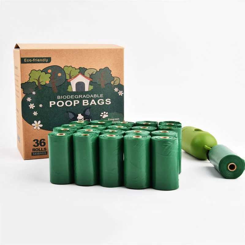 8-36 Rolls Pet Dog Poop Bags Biodegradable Compostable Dog Waste Bags Dispenser Outdoor Degradable Dog Excrement Bags SuppliesXJ250104