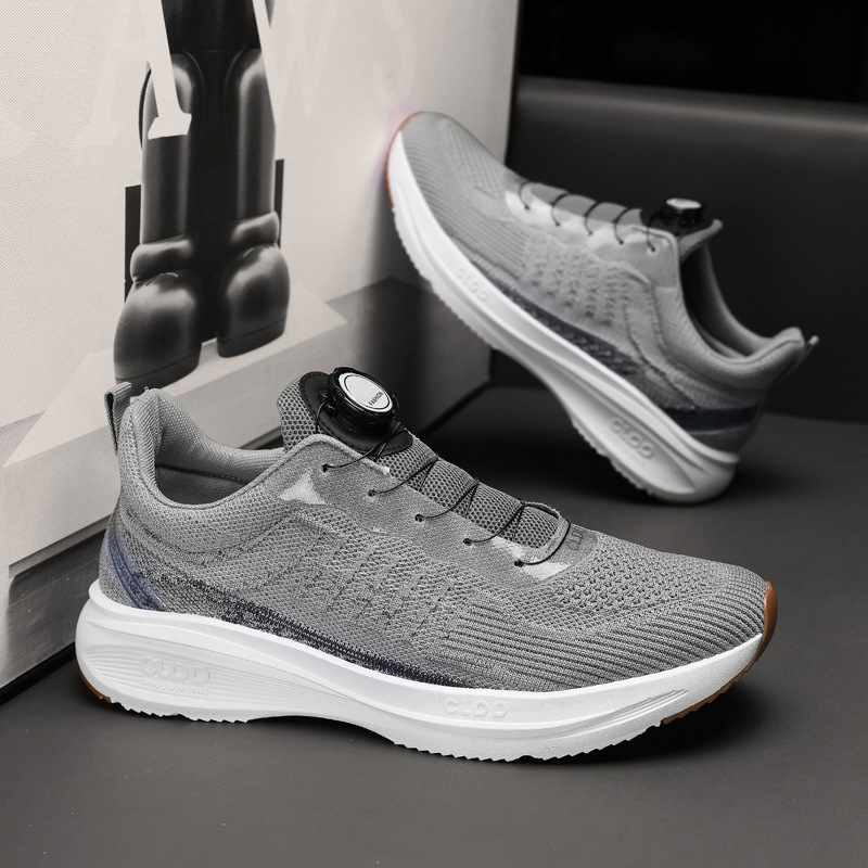 Men Sports Shoes Thick Sole Anti-slip Fashion Mesh NEW hot Breathable Outdoor Running Training Wear Triple Black Grey White Free shipping