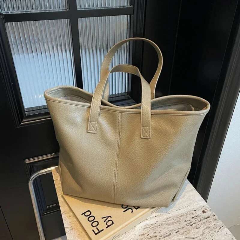 Large capacity solid color PU shoulder bag with soft zipper popular commuting designer handbag hot selling multifunctional fashion handbag bag