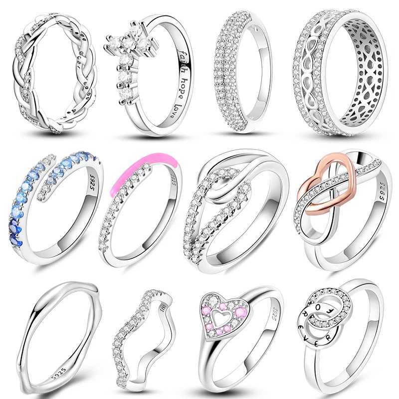 2023 New Rings For Women 100% 925 Sterling Silver Star Moon Colorful Zircon Rings Fine Wedding Engagement Birtay Jewelry GiftsXJ250104