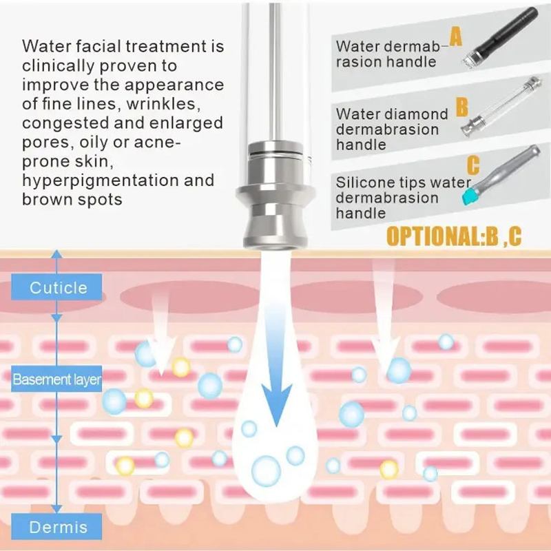 Portable 5 in 1 Beauty Oxygen Beauty Spa Equipment Skin Rejuvenation Microdermabrasion Diamond Water Oxygen Jet Peeling Machine