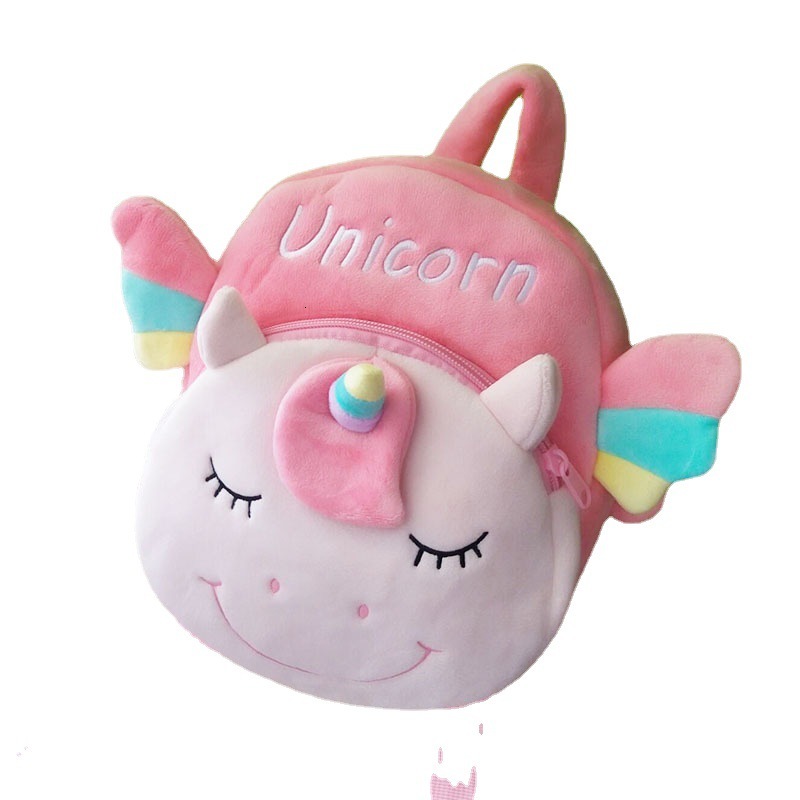 Children's Cute Plush Cartoon Unicorn Casual Backpack, Suitable For School, Travel, Kids School Baby Bag