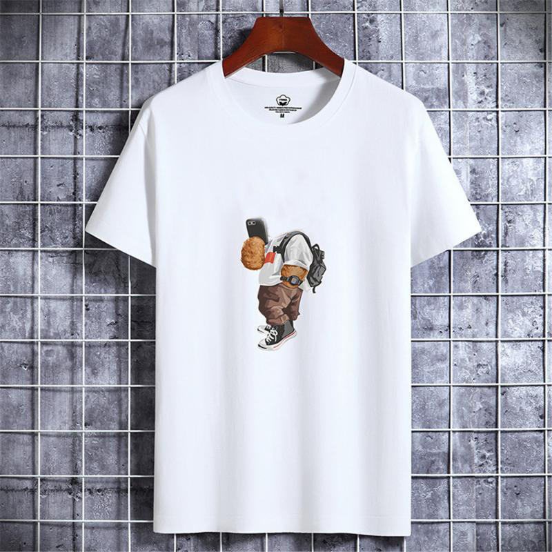Men's T Shirts Funny Bear Harajuku Tshirt For Men Summer T-shirt Short SleeveT-shirt Men's Clothes Male