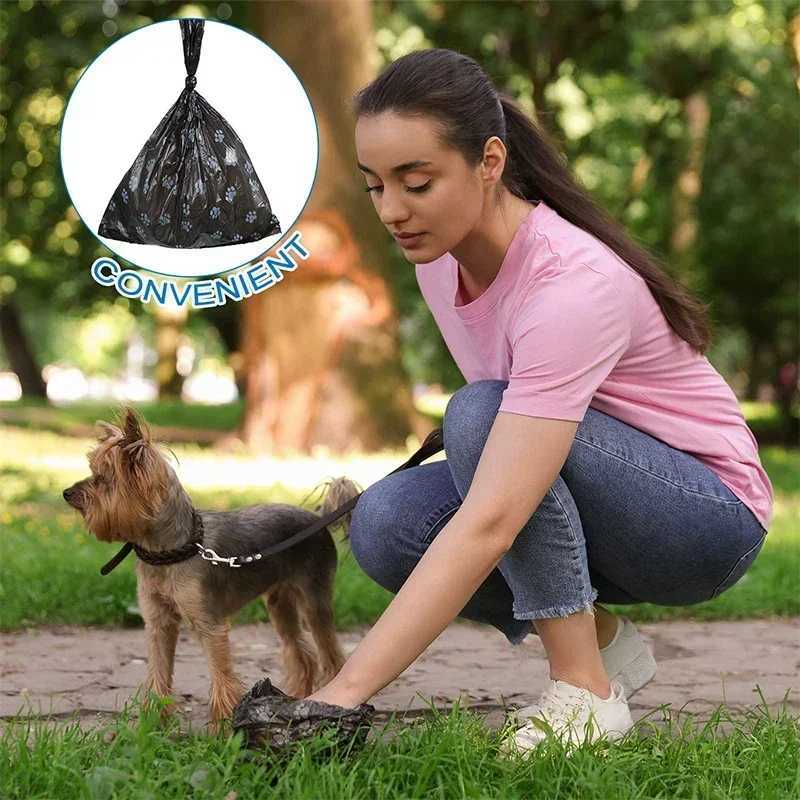 6 Rolls 90pcs Dog Poop Bag Pet Supply Litter Bag Printing Cat Dog Poop biodegradable Bag Outdoor Home Clean Refill Garbage BagXJ250104