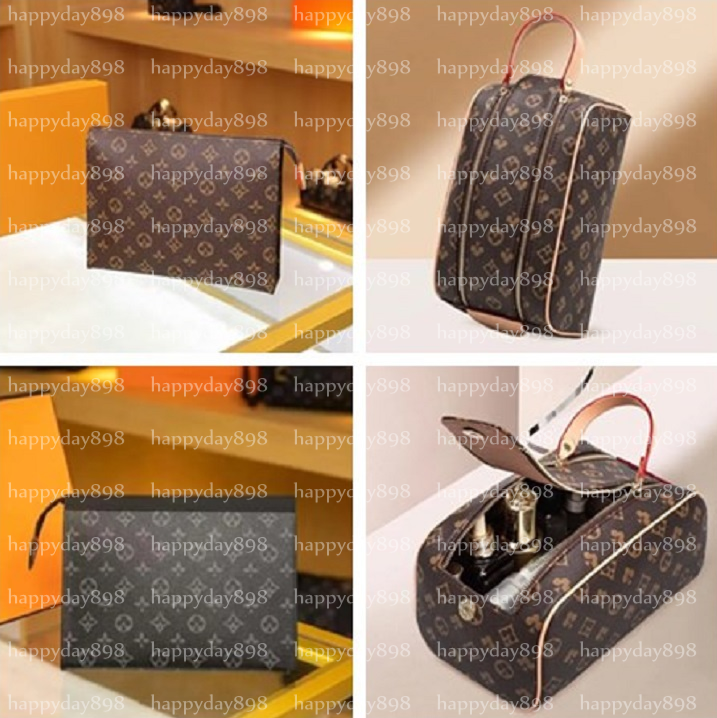 Womens Bag old flower rectangular handbag women travel makeup bag new designer high quality men wash bag cosmetic bags with dust bag