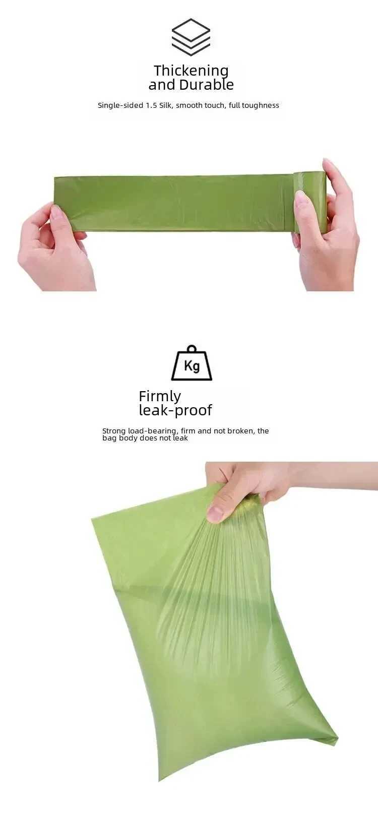 EPI Biodegradable Pet Waste Disposal Bag Cat Dog Poop Scooper Flat Mouth Style Thick Thin Regular Size Plain Top LevelXJ250104