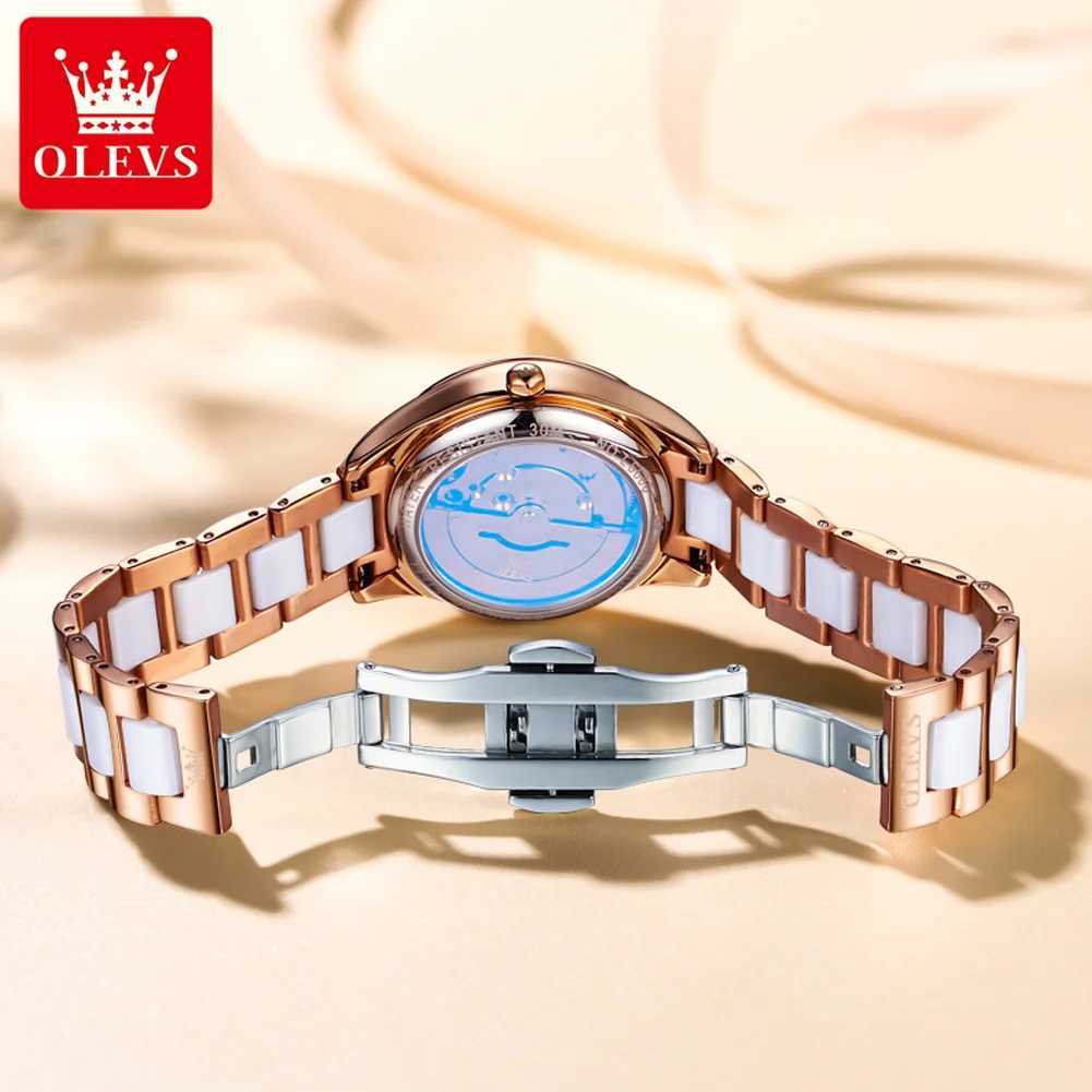 OLEVS 6686 Womens Original Dial Mechanical Wrist Waterproof Luminous Automatic Date Womens Reloj W250104
