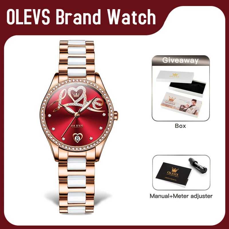 OLEVS 6686 Womens Original Dial Mechanical Wrist Waterproof Luminous Automatic Date Womens Reloj W250104